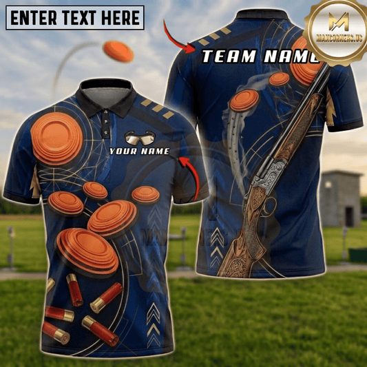 Maxcorners Flying Clay Targets Shotgun Trap Shooting Multicolor Options Personalized Name, Team Name 3D Shirt (6 Colors)