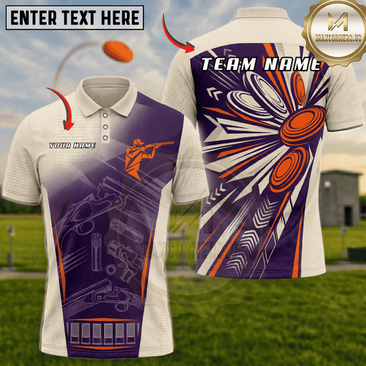 Maxcorners Exploding Orange Clay Targets Trap Shooting Multicolor Options Personalized Name, Team Name 3D Shirt (6 Colors)