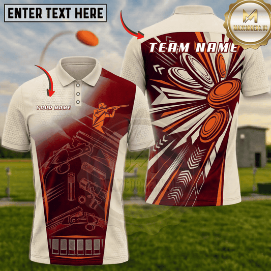 Maxcorners Exploding Orange Clay Targets Trap Shooting Multicolor Options Personalized Name, Team Name 3D Shirt (6 Colors)
