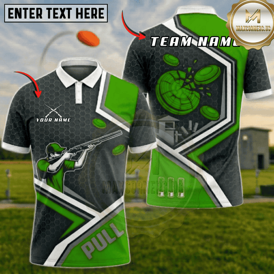 Maxcorners Honeycomb Pull Shooter Red Clay Trap Shooting Multicolor Options Personalized Name, Team Name 3D Shirt (6 Colors)