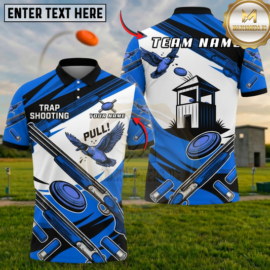 Maxcorners Clay Busters Shooter Trap Tower Trap Shooting Multicolor Options Personalized Name, Team Name 3D Shirt (6 Colors)