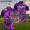 Maxcorners Trap Shooting Navy Blue Galaxy Blue Fire Shattered Glass Shotgun Personalized Polo Shirt