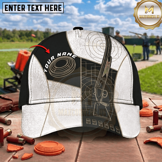 (7 Colors) Maxcorners Trap Shooting Clay Target Camo Shotgun USA Flag Personalized Name 3D Cap