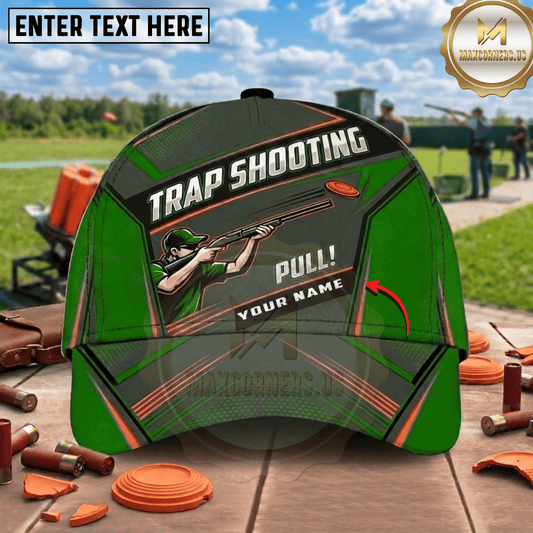 (7 Colors) Maxcorners Cyan Pull Trap Shooting Shooter Sport Multicolor Options Personalized Name 3D Cap