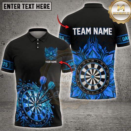 Maxcorners Ice Crystal Shattered Dartboard Lightning Dartboard Fantasy Multicolor Options Personalized Name, Team Name 3D Shirt (6 Colors)