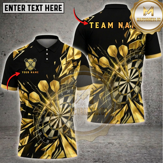 Maxcorners Luxury Triple Dart Crystal Explosion Dartboard Fantasy Multicolor Options Personalized Name, Team Name 3D Shirt (6 Colors)
