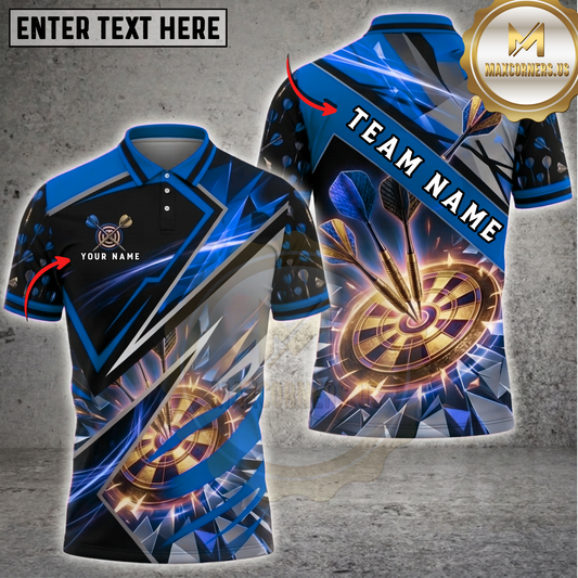 Maxcorners Triple Dart Lightning Shattered Crystal Dartboard Fantasy Multicolor Options Personalized Name, Team Name 3D Shirt (6 Colors)