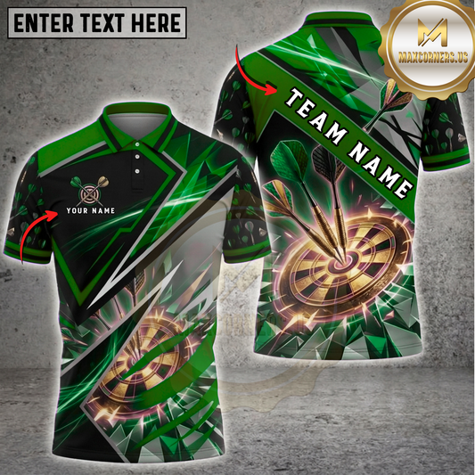 Maxcorners Triple Dart Lightning Shattered Crystal Dartboard Fantasy Multicolor Options Personalized Name, Team Name 3D Shirt (6 Colors)