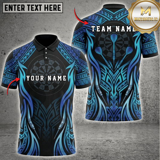Maxcorners Tribal Flames Dartboard Fantasy Multicolor Options Personalized Name, Team Name 3D Shirt (6 Colors)