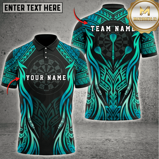 Maxcorners Tribal Flames Dartboard Fantasy Multicolor Options Personalized Name, Team Name 3D Shirt (6 Colors)