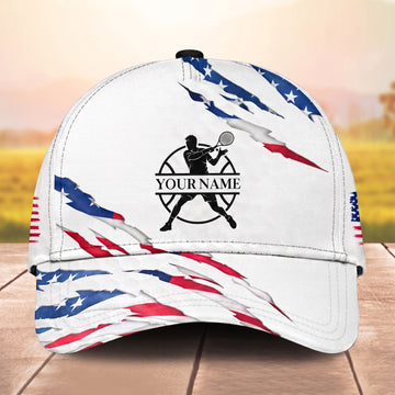 Maxcorners Freedom & Forehand 3D Tennis Personalized Name Cap