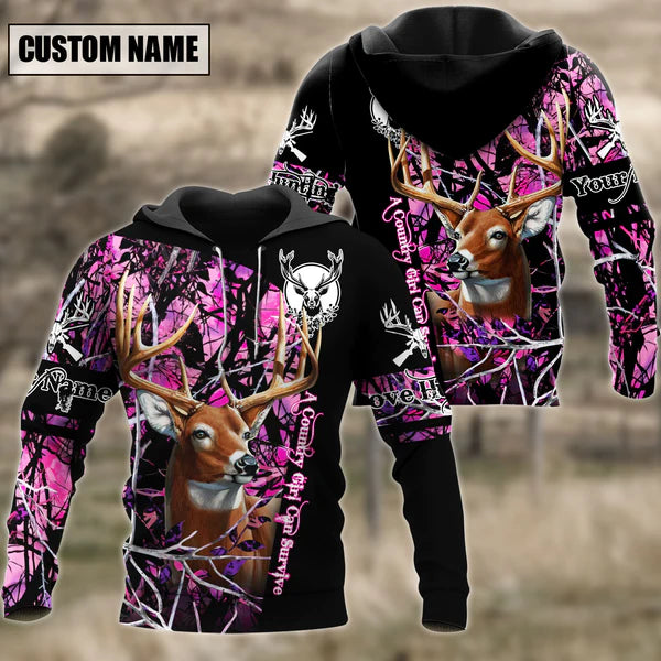 Maxcorners Customized Name Love Hunting 3D Shirt