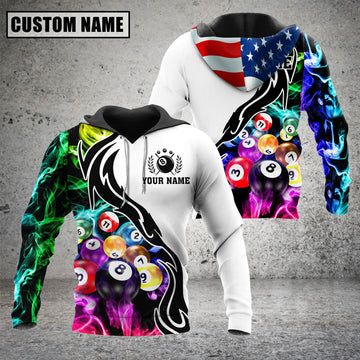 Maxcorners Billiards 8 Ball Multicolor Smoke Pattern 3D All Over Printed Clothes