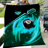 Maxcorners Personalized Billiard Blue Fire Pattern Blanket