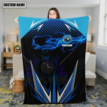 Maxcorners Personalized Billiard 8 Ball Blue Blanket