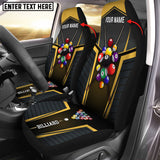 Maxcorners Billiard 8 Colors Personalized Name Car Seat Covers Universal Fit (2Pcs)