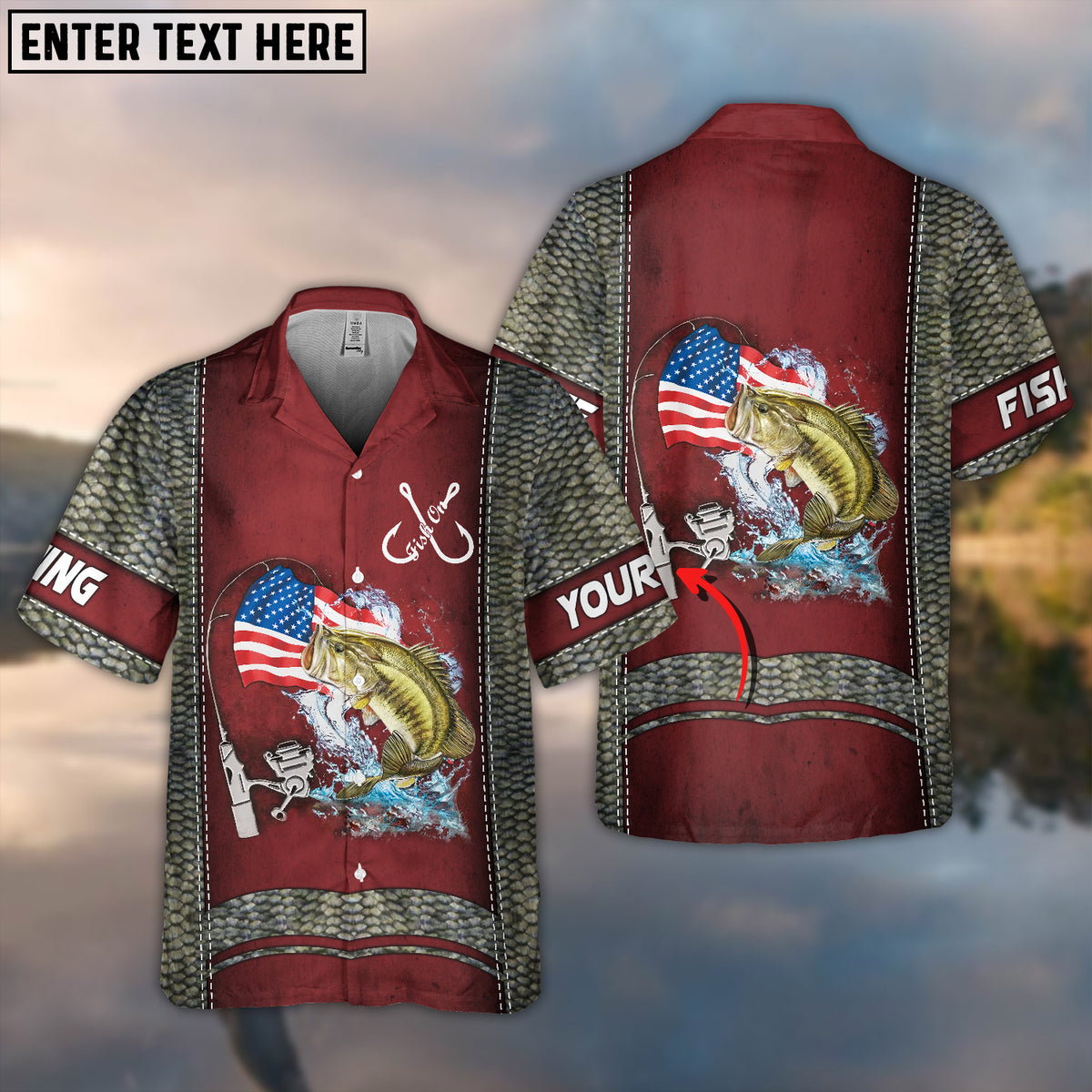 Maxcorners Fishing Color 15 Personalized All Over Print 3D Hawaiian Shirt