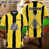 Maxcorners Billiards Yellow Stripe Personalized Name, Team Name 3D Shirt