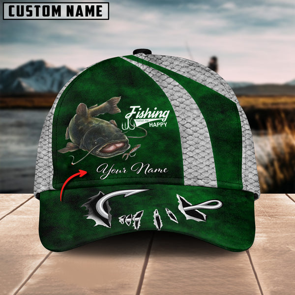 Maxcorners Personalized Catfish Fishing Hook Cap