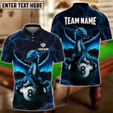 Maxcorners Billiards Blue Dragon Personalized Name 3D Shirt