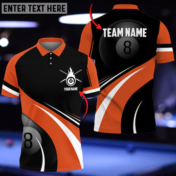 Maxcorners 8 Ball In 4 Colors Customized Name 3D Shirt