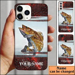 Maxcorners Walleye Fishing Red Camo Personalized Name Phone Case LM1812