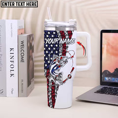 Maxcorners Custom Name USA Flag Fishing Handle Cup