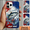 Maxcorners Artistic Splashing Waves Design Custom Name Fishing Phone Case
