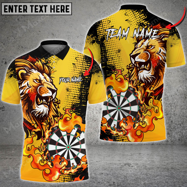 Maxcorners Darts Lion King Dartboard Multicolor Option Customized Name, Team Name 3D Shirt (4 Colors)