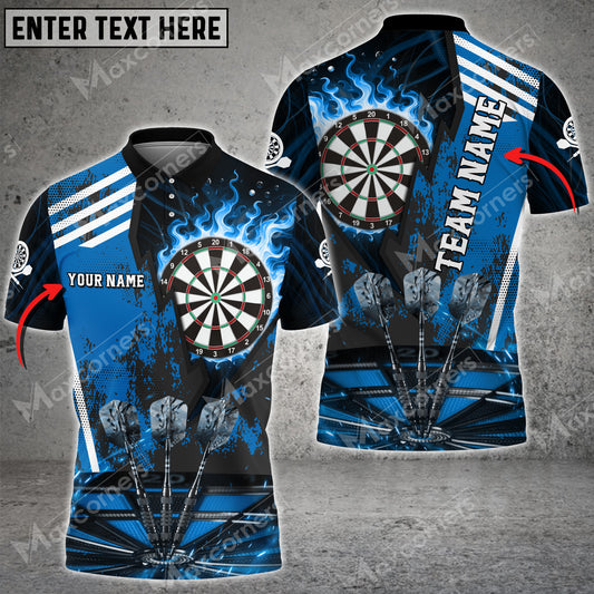 Maxcorners Dartboard Flame Hitting Target Multicolor Option Customized Name, Team Name 3D Shirt (4 Colors)