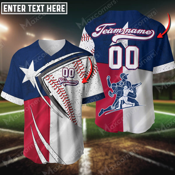 Maxcorners Baseball Jersey Flag Players Custom 3D Shirt