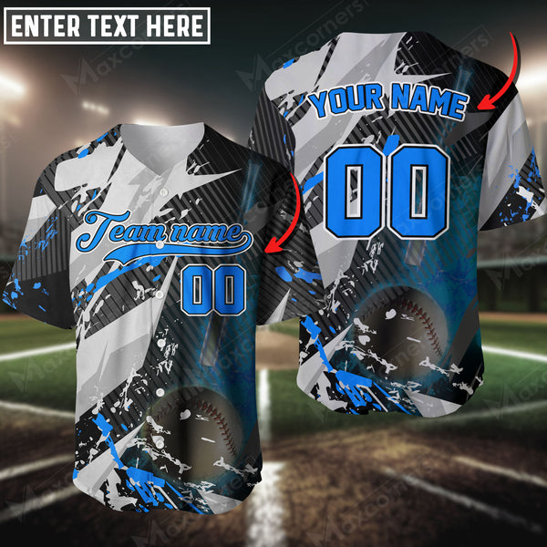Maxcorners Baseball Jersey Paint Color Style Custom 3D Shirt (Multicolor)