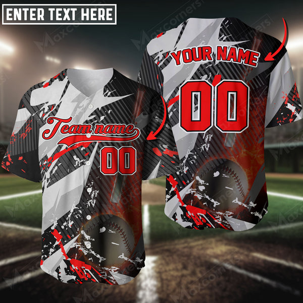 Maxcorners Baseball Jersey Paint Color Style Custom 3D Shirt (Multicolor)