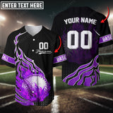 Maxcorners Baseball Jersey Flaming Pattern Custom 3D Shirt (Multicolor)