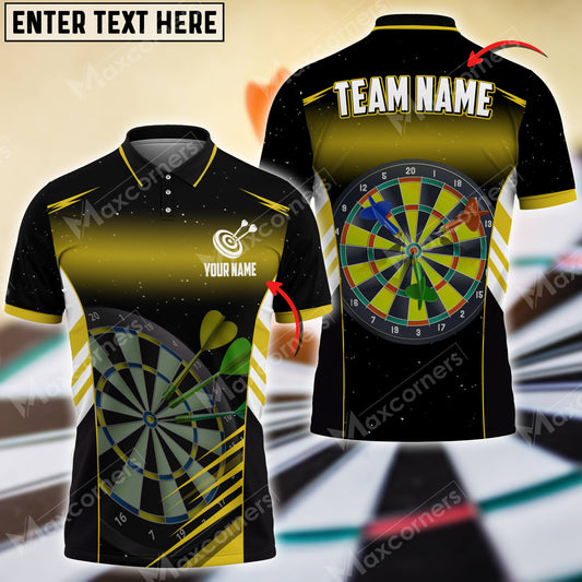 Maxcorners Darts Multicolor Option Customized Name, Team Name 3D Shirt (4 Colors)