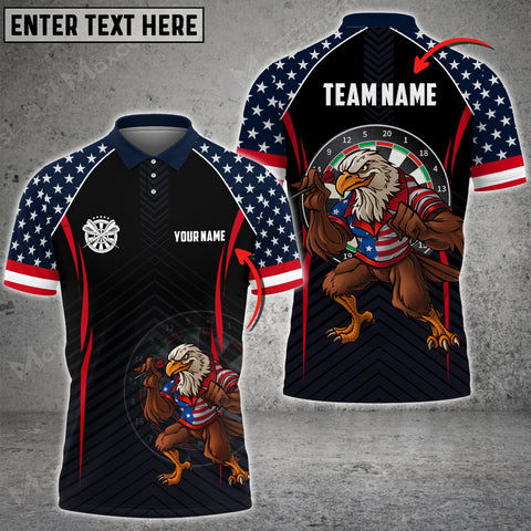 Maxcorners Darts Eagle Dartboard U.S Flag Customized Name, Team Name 3D Shirt