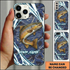 Maxcorners Dynamic Water Ripple Design Custom Name Fishing Phone Case