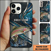 Maxcorners Topographic Metalwave Custom Name Fishing Phone Case