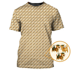 Maxcorners Golf Polos For Pet Loving Golfers, Corgi Pattern Golf Shirt, Golf Gift For Golfers