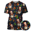Maxcorners Personalized Face Christmas Polos, Custom Photo Snowman Golf Shirt, Funny Xmas Gift For Golfer