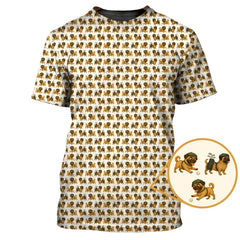 Maxcorners Pug Pattern Golf Shirt - Dog Golf Polos For Pet Lovers - Funny Golf Shirts For Golfers