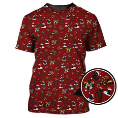 Maxcorners Christmas Golf Shirt, Crazy Pattern Golf Shirt For Pet Lover, Funny Cat Golf Shirt For Men