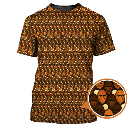 Maxcorners Sasquatch Golf Pattern Shirt, Crazy Golf Shirt For Men, Funny Bigfoot Golf Polos