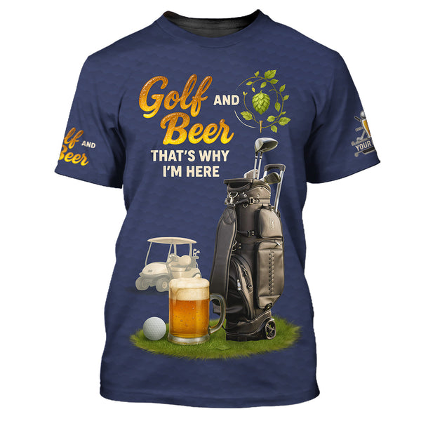 Maxcorners Golf and Beer That's Why I'M Here Golf Polos - White Golf Shirts For Men - Womens Golf Shirt