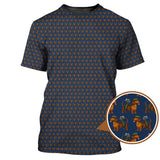 Maxcorners Dachshund Pattern Golf Polos, Crazy Dachshund Golf Shirt For Men, Funny Golf Shirt