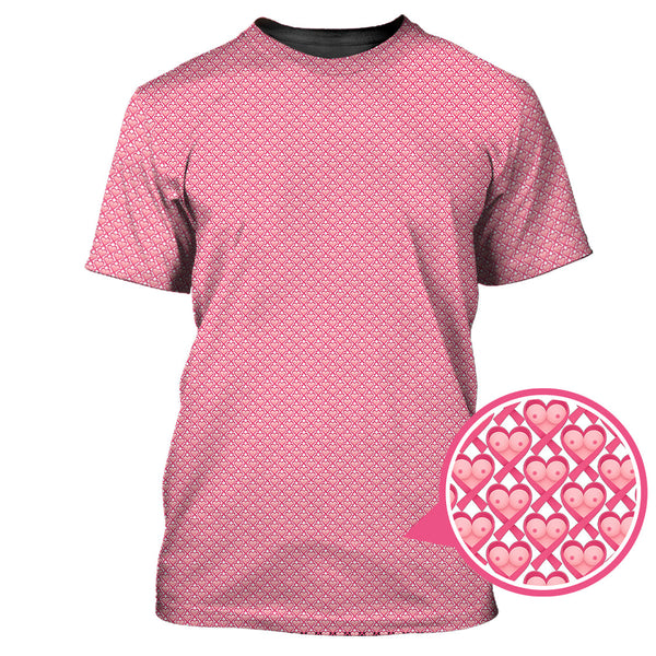 Maxcorners Breast Cancer Golf Shirt, Pink Pattern Golf Shirt, Funny Golf Shirt For Golfer