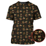 Maxcorners Wine Golf Shirt, Funny Ladies Golf Shirt, Wine And Golf Cart Pattern Polos