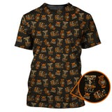 Skeleton Pattern Golf Shirts, Funny Golf Polos For Men, Halloween Golf Shirt For Golfers