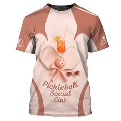 Maxcorners Pickleball Social Club Shirt, Custom Name Ladies Pickleball Shirts, Pickleball Cocktail Polos LM0509