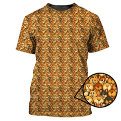 Maxcorners Corgi Pattern Golf Shirt, Funny Dog Golf Shirt, Corgi Golf Shirt For Golfer, Crazy Golf Shirt For Men